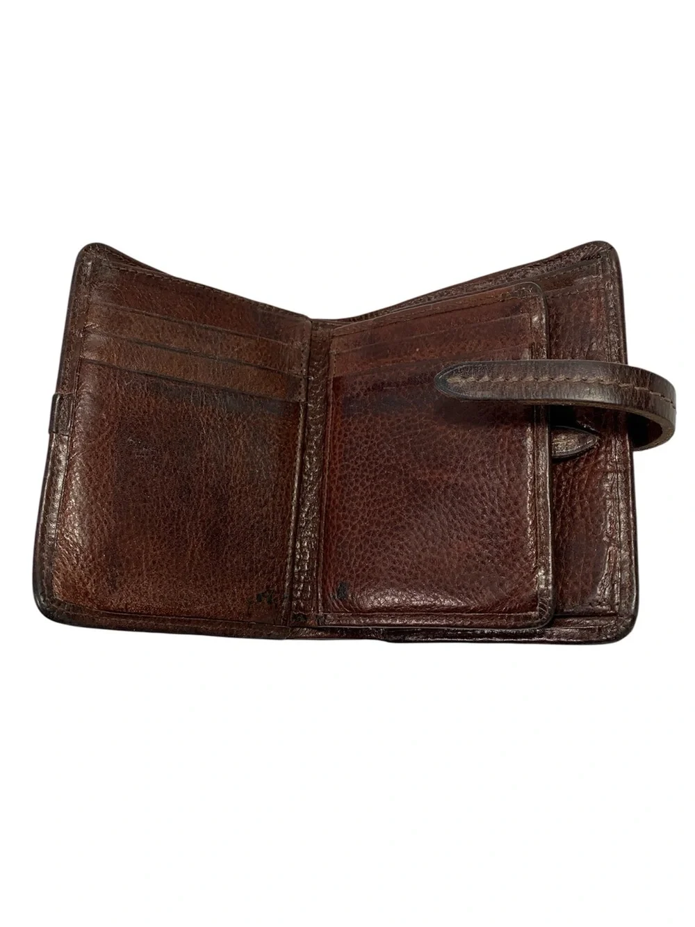Genten Japan Artisan Brown Leather Compact Bifold Wallet - Beautiful Patina